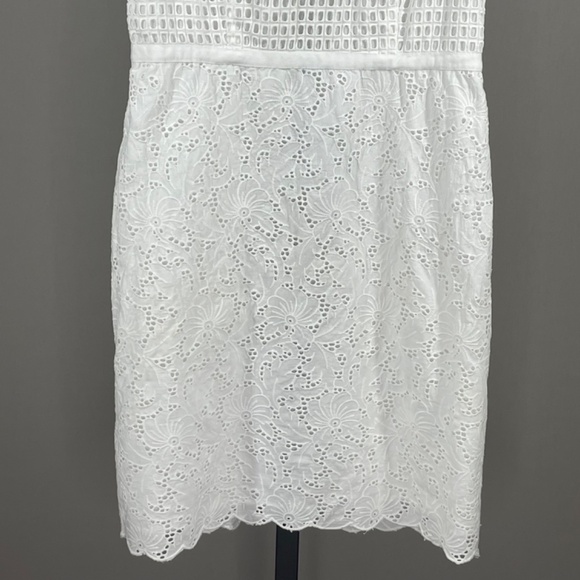NEW Loft Dress Womens 2 white floral lace pencil cocktail preppy classic norm - Picture 3 of 9